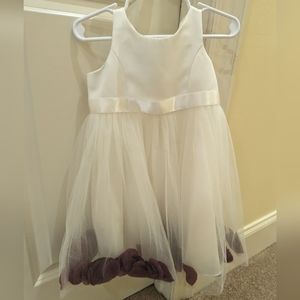 Burgundy Pedal Flower Girl Dress